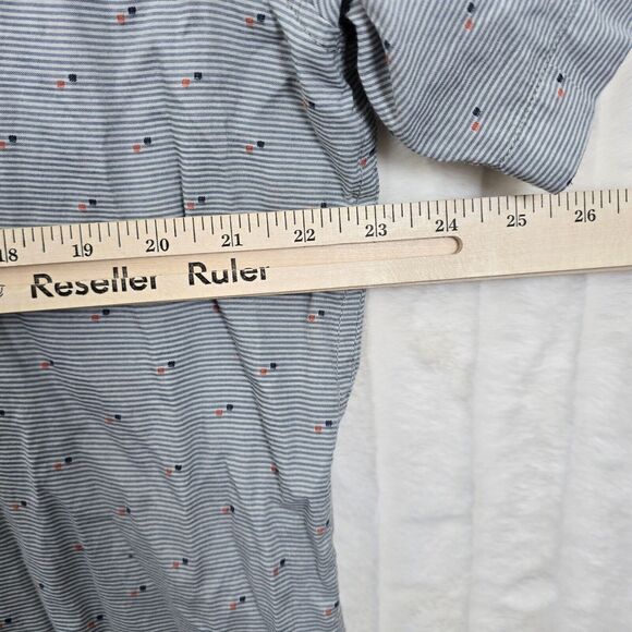 prAna Men's Button Up Shirt Short Sleeve Collar Striped Slim Fit Size XL - Picture 8 of 9